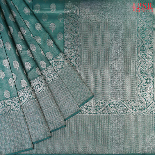 Deep Jungle Green Kanchipuram Silk Saree