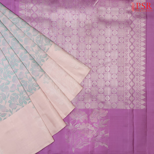 Muted Rose Kanchipuram Silk Saree