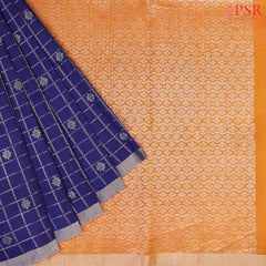 Dark Blue Jute Soft Silk Saree