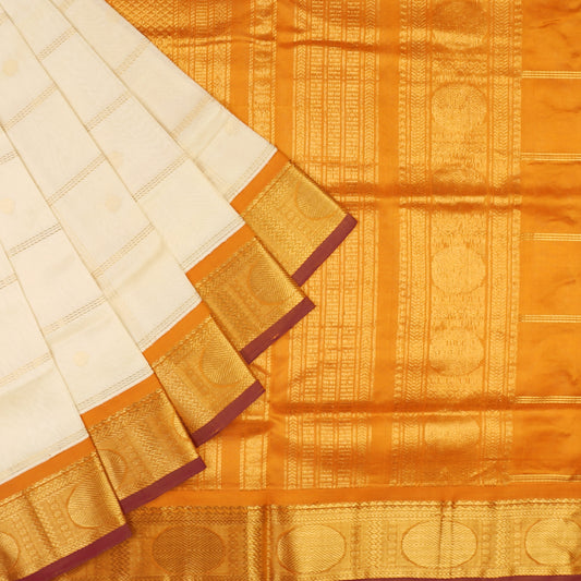 Cream Cotton Silk Saree