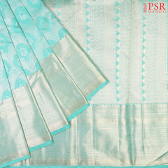 Turquoise Kanchipuram Silk Saree