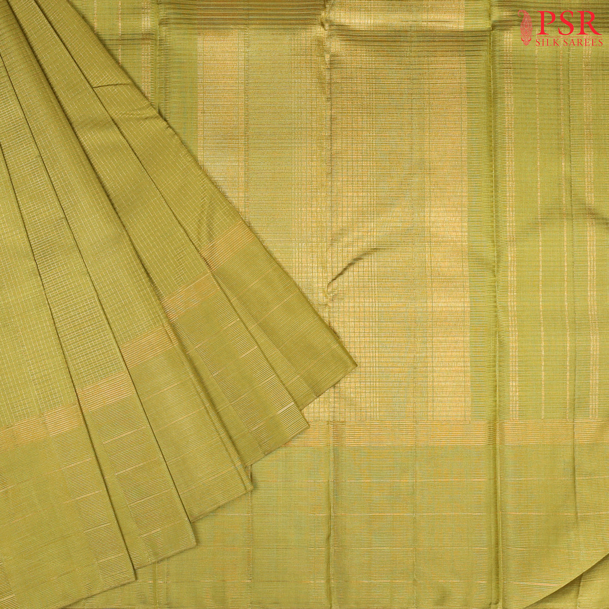 Olive Green Kanchipuram Silk Saree