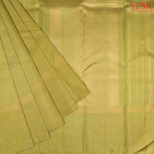 Olive Green Kanchipuram Silk Saree