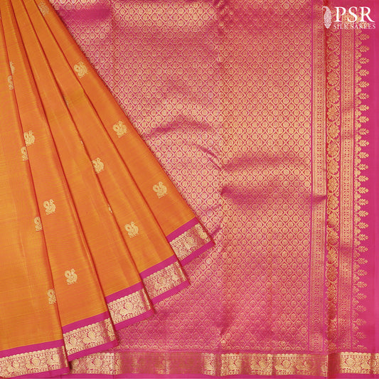 Marigold Kanchipuram Silk Saree