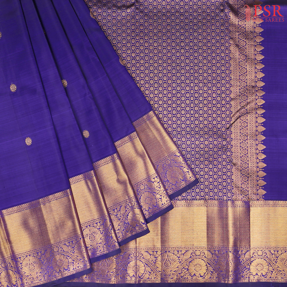 Navy Blue Kanchipuram Silk Saree