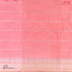 Melon Peach Banarasi Katan Silk Saree