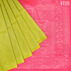 Chartreuse Green Soft Silk Saree