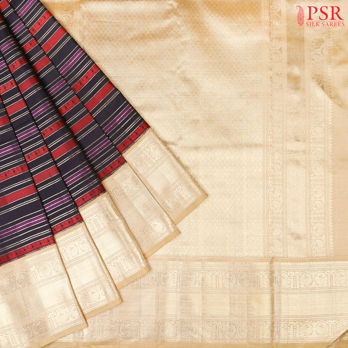 Black Kanchipuram Silk Saree