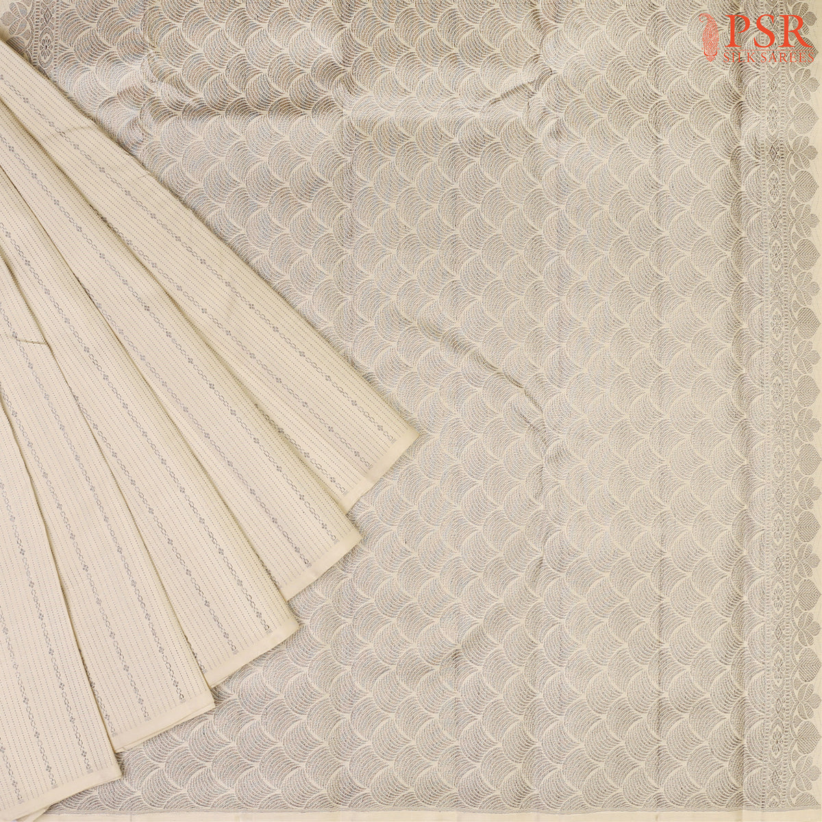 Light Beige Kanchipuram Silk Saree