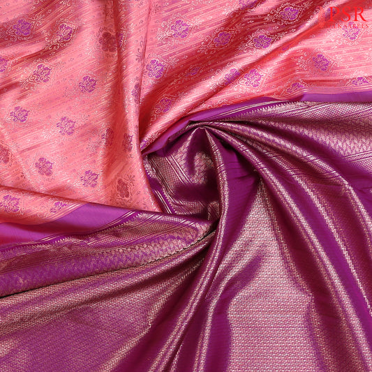 Carnation Pink Kanchipuram Silk Saree