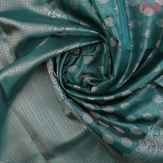 Deep Jungle Green Kanchipuram Silk Saree