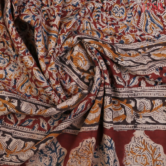 Maroon Kalamkari Cotton Saree