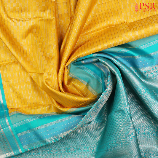 Yellow Kanchipuram Silk Saree