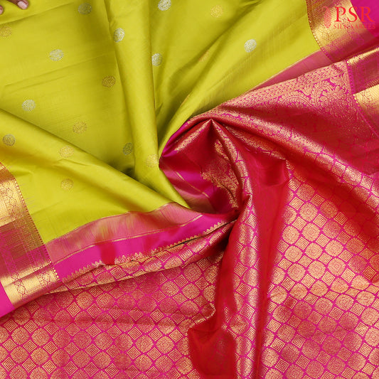 Chartreuse Green Kanchipuram Silk Saree