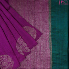 Magenta Purple Banaras Jute Silk Saree