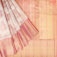 Rose Gold Bridal Kanjivaram Silk Saree