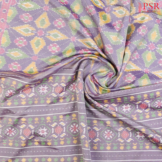 Pastel Lavender Pochampally Ikat Silk Saree