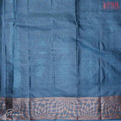 Peacock Blue Banaras Tussar Silk Saree