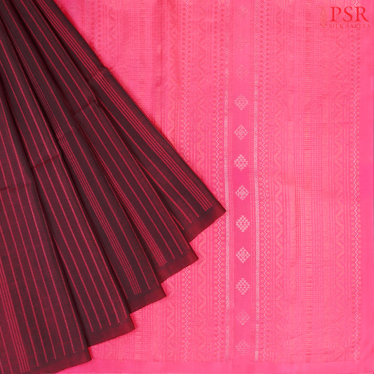 Dark Mahogany Soft Silk Saree