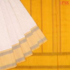 Floral White Arani Silk Saree