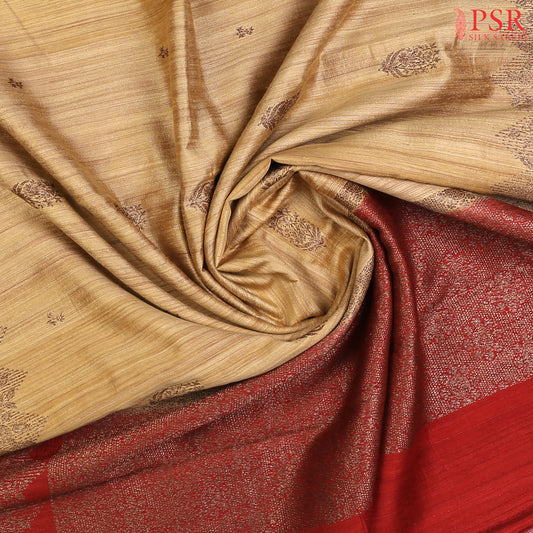 Tuscan Beige Banaras Jute Silk Saree