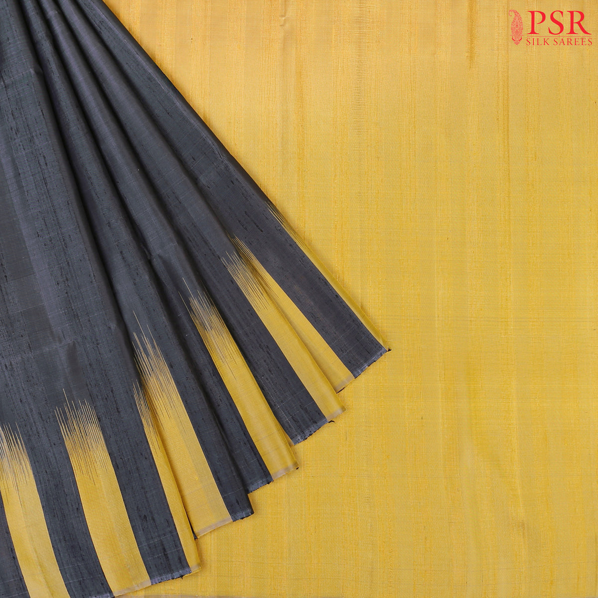 Charcoal Grey Soft Silk Saree