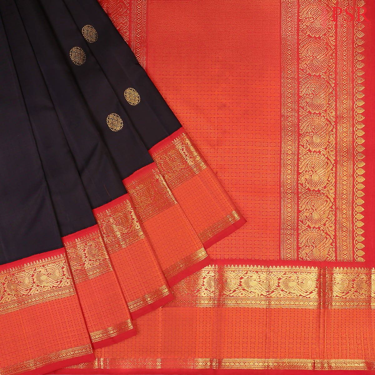 Black Kanchipuram Silk Saree