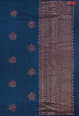 Peacock Blue Banaras Jute Silk Saree