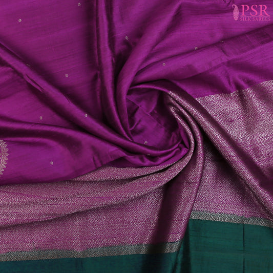 Magenta Purple Banaras Jute Silk Saree