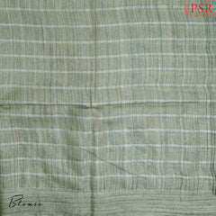 Cyan Blue & Olive Green Semi Bhagalpuri Printed Cotton Saree