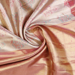 Rose Gold Bridal Kanjivaram Silk Saree