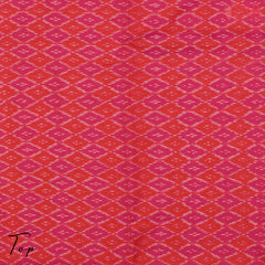 Red & Dark Pink Pochampally Silk Cotton Dress Material