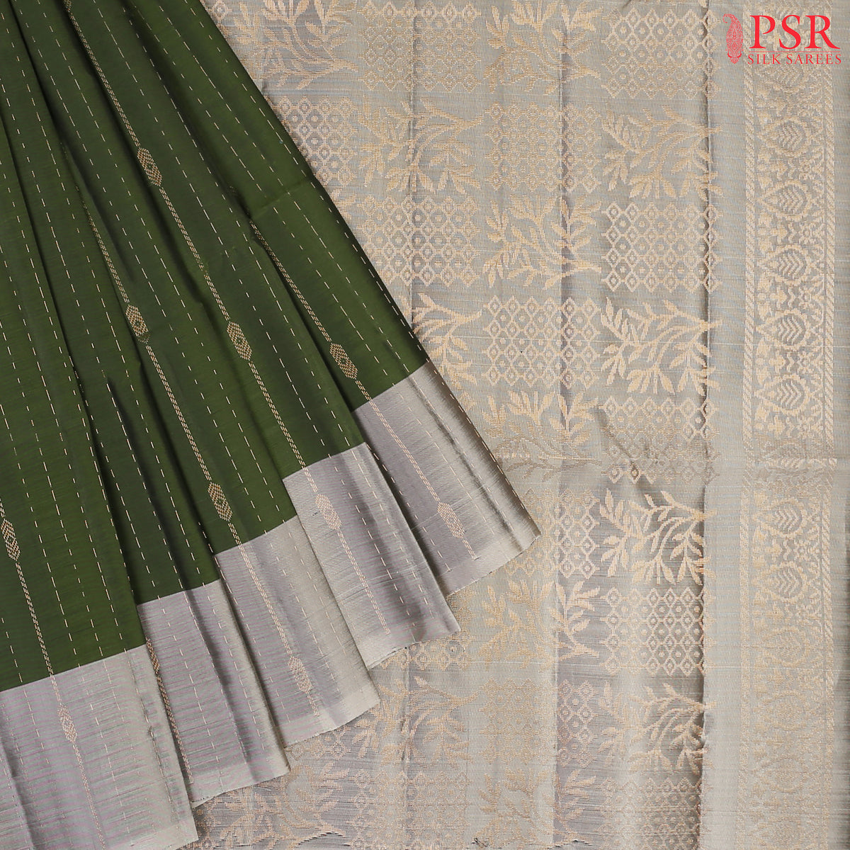 Dark Fern Green Soft Silk Mix Saree