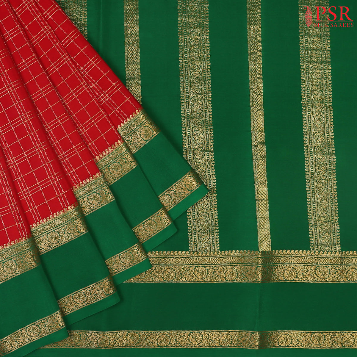 Red Mysore Silk Saree