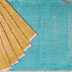 Bright Olive & Dull Pink Soft Silk Saree