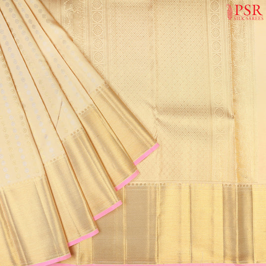 Light Beige Kanchipuram Silk Saree