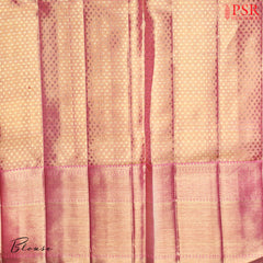 Rose Gold Bridal Kanjivaram Silk Saree