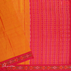 Red & Dark Pink Pochampally Silk Cotton Dress Material