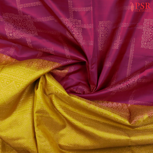 Dark Magenta Pink Soft Silk Saree