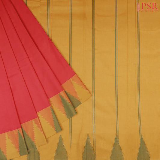 Red Kadiyal Silk saree