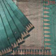 Shades Of Mint Banaras Jute Silk Saree