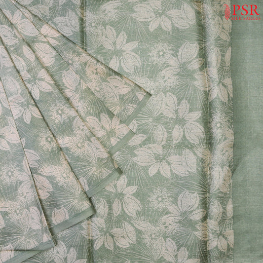 Sage Green Kadhi Tussar Silk Saree