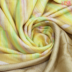 Shades Of Yellow Pure Linen Saree