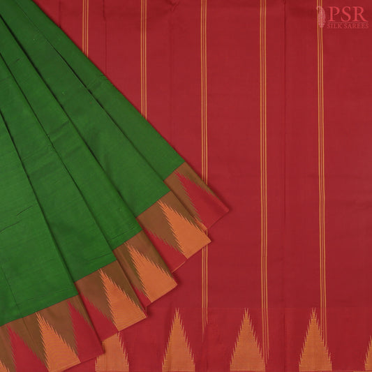 Dark Green Kadiyal silk saree