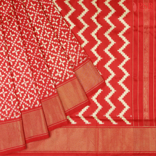 Red Pochampally Ikat Silk Saree