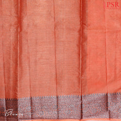 Coral Orange Banaras Tussar Silk Saree