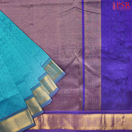 Electric Blue Cotton Silk Saree