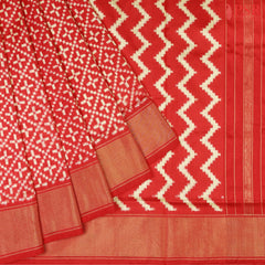 Red Pochampally Ikat Silk Saree