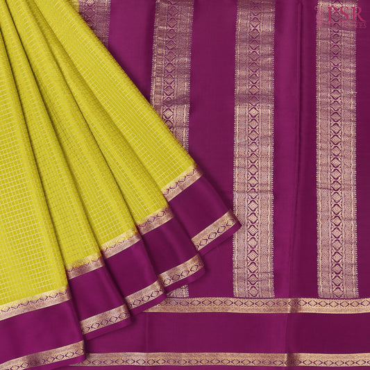 Chartreuse Mysore Silk Saree