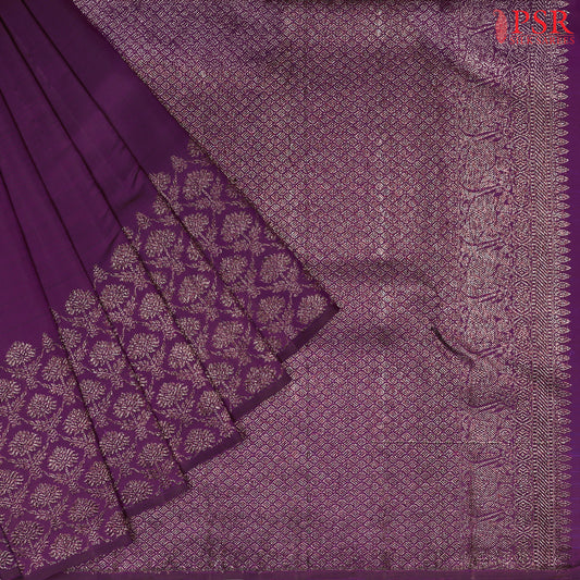 Aubergine Purple Kanchipuram Silk Saree